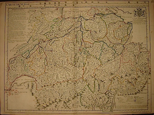 De l'Isle Guillaume (1675-1726) Carte de Suisse... 1720 ca. Parigi